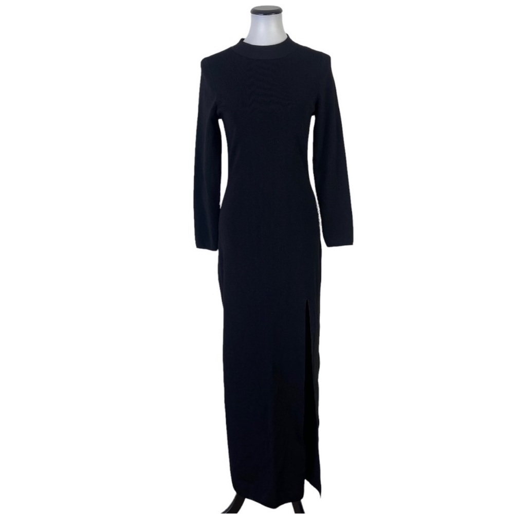 Babaton midi black slit dress